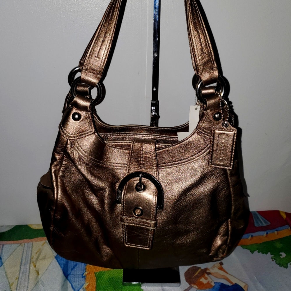 COACH Soho LYNN Black Glove Leather HOBO Shoulder Handbag - Picture 6 of 9
